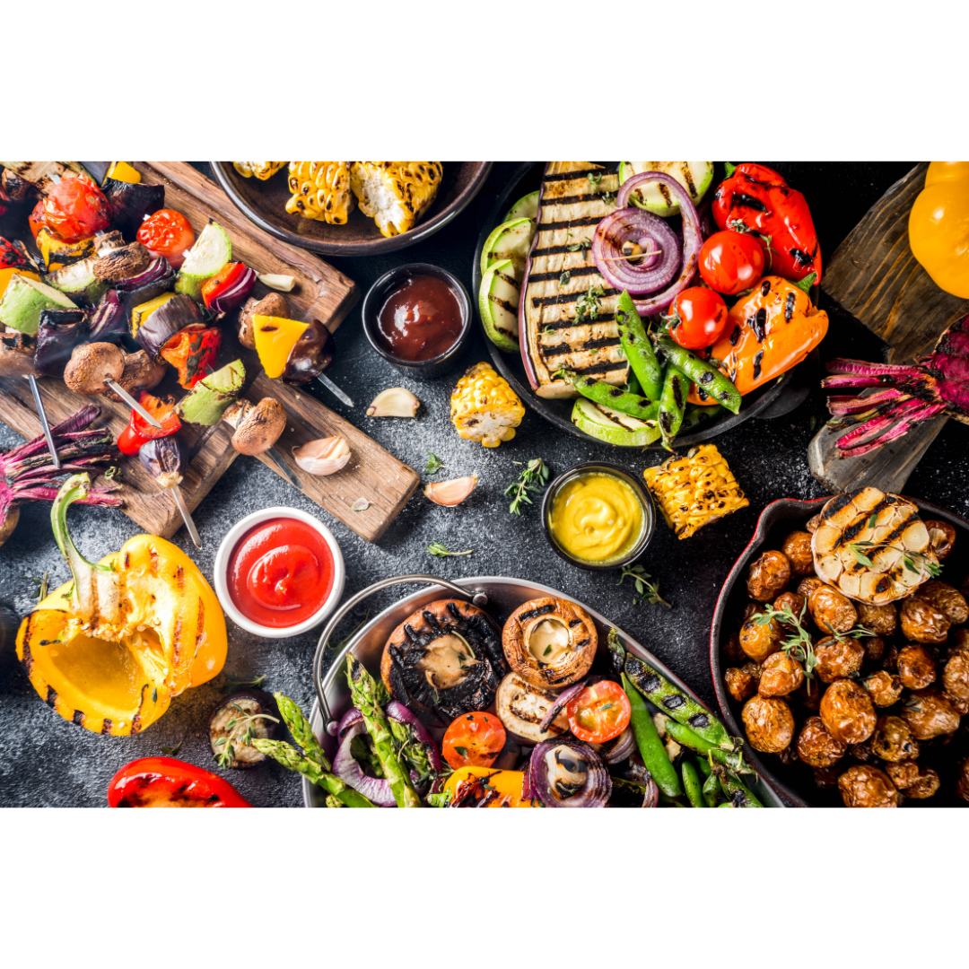 Image of a vegan Super Bowl food spread